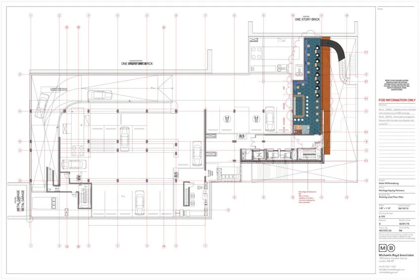 現代辦公空間的詳細建築藍圖，展示金屬框架與平面配置。