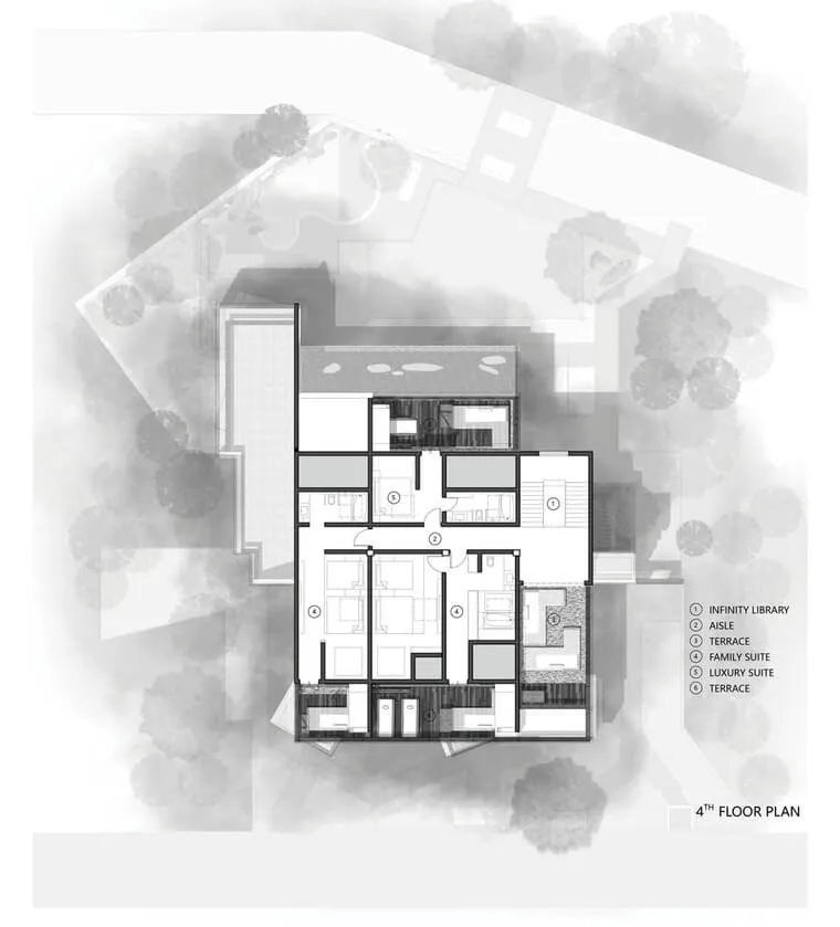 Floor plan of an apartment layout in a 2D design.