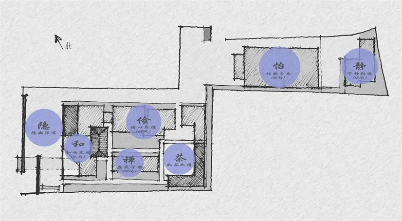 A detailed 2D architectural floor plan featuring Bauhaus design principles.