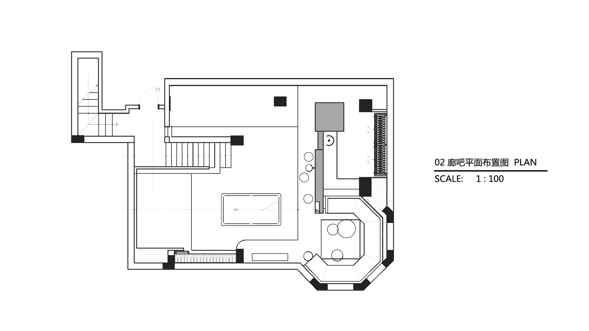 Modern living room with furniture arrangement and layout.
