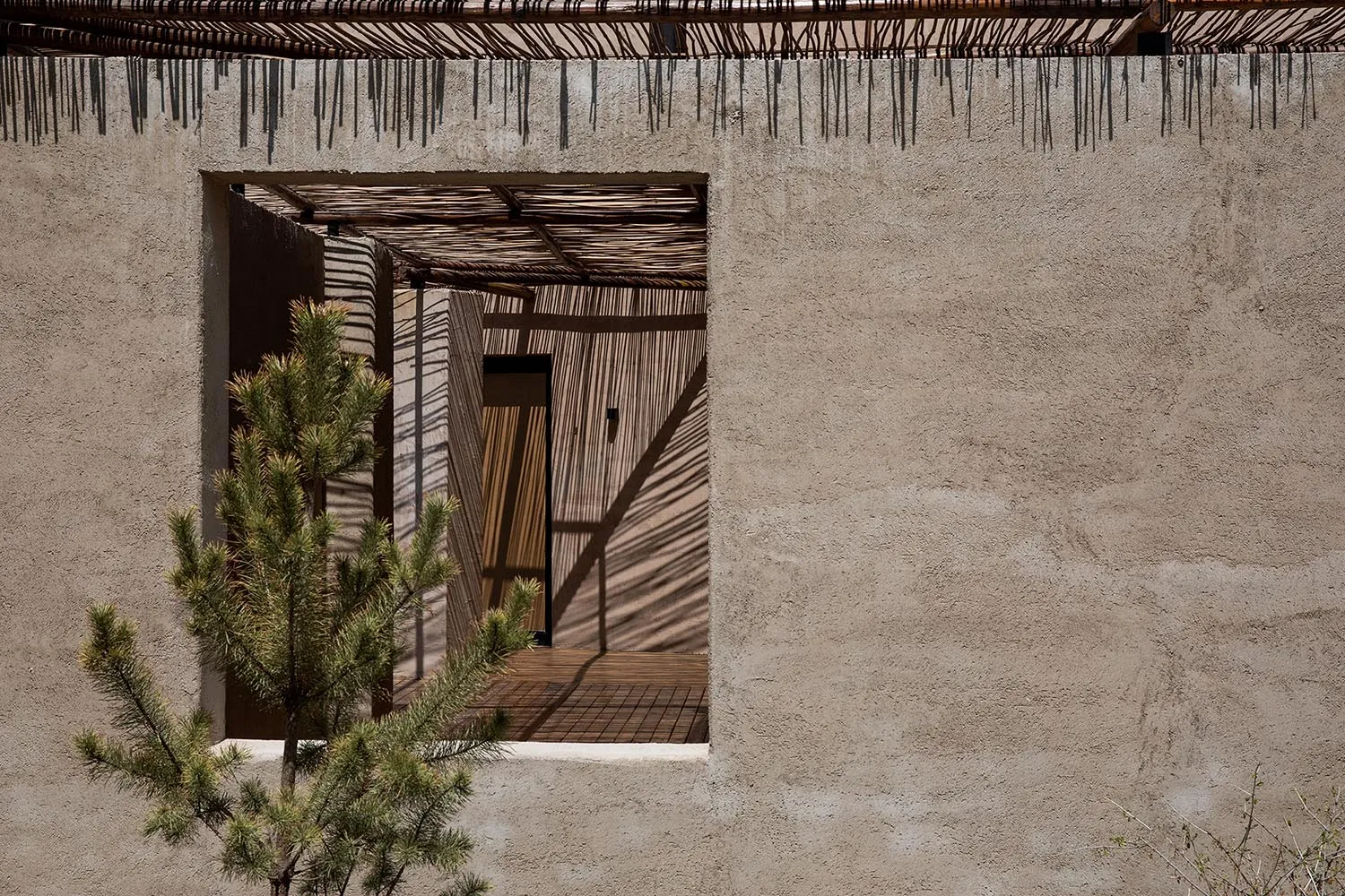 Modern exterior design featuring concrete materials.