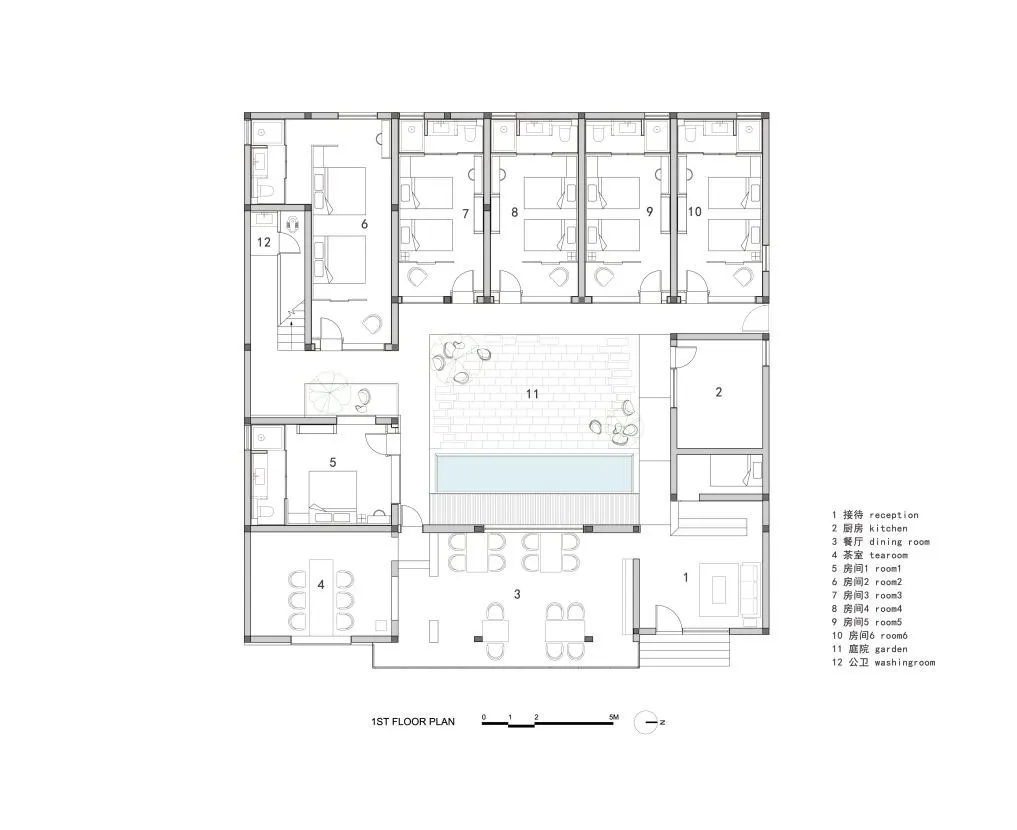Floor plan of a hotel