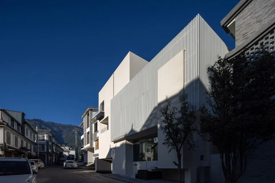 Modern commercial establishment featuring contemporary metal-cladding design