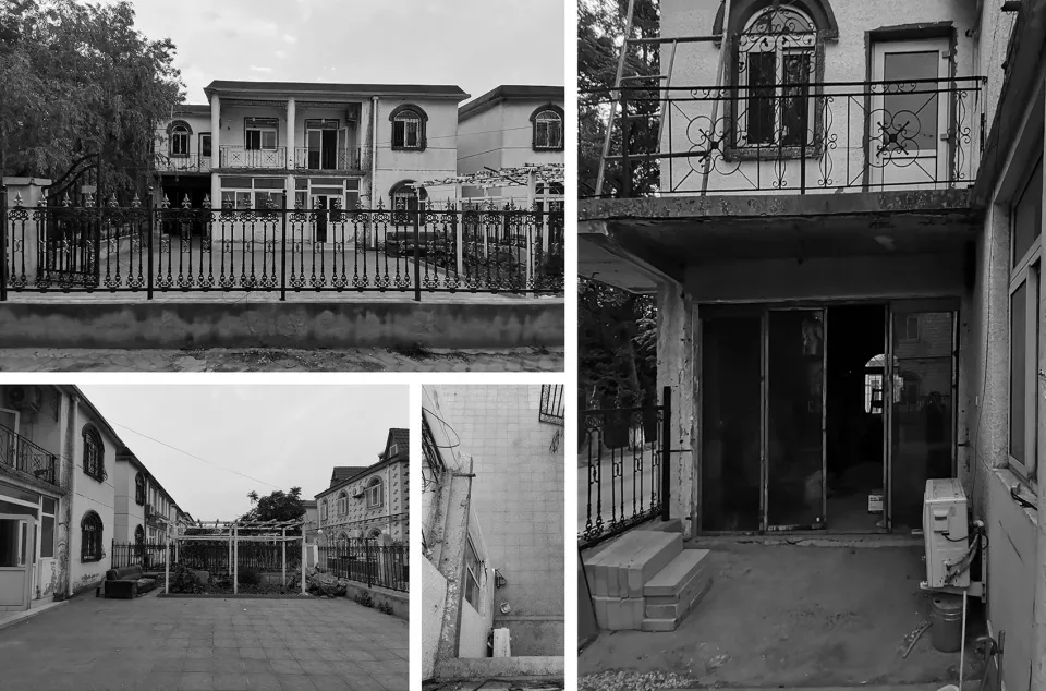 現代郊區住宅擁有混凝土外牆與鐵製欄杆。