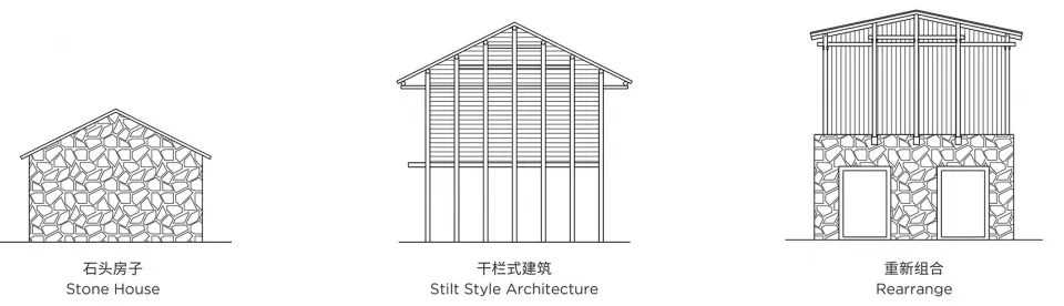 Three architectural plans depicting different house designs.