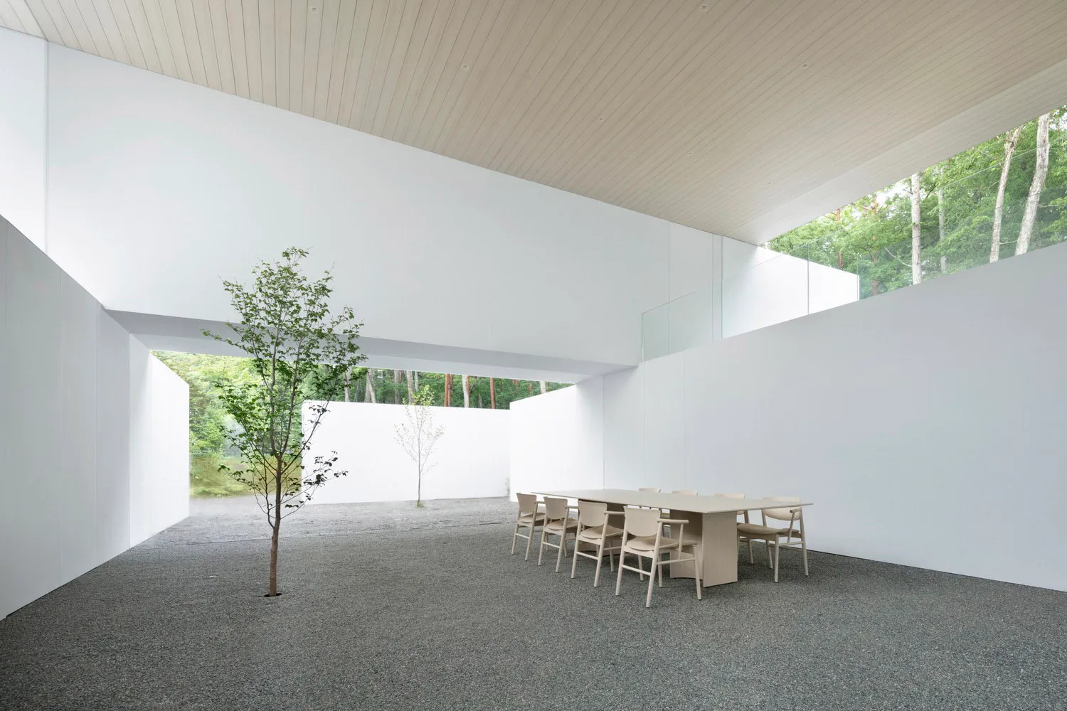 Modern interior design featuring minimalist concrete elements