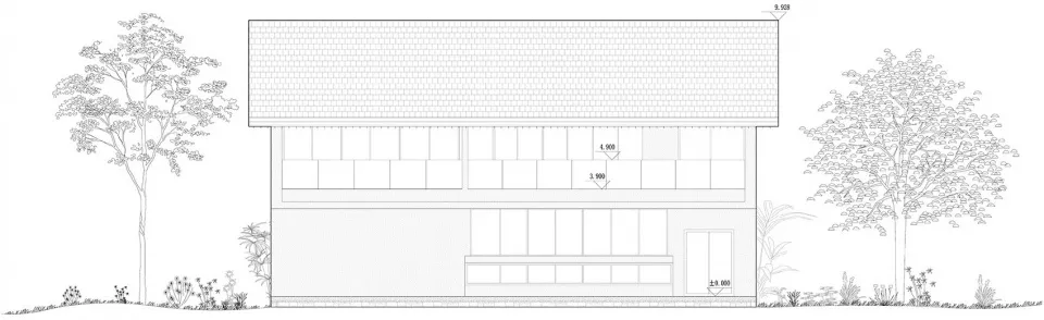 一張現代室內的建築圖，展示玻璃隔間。