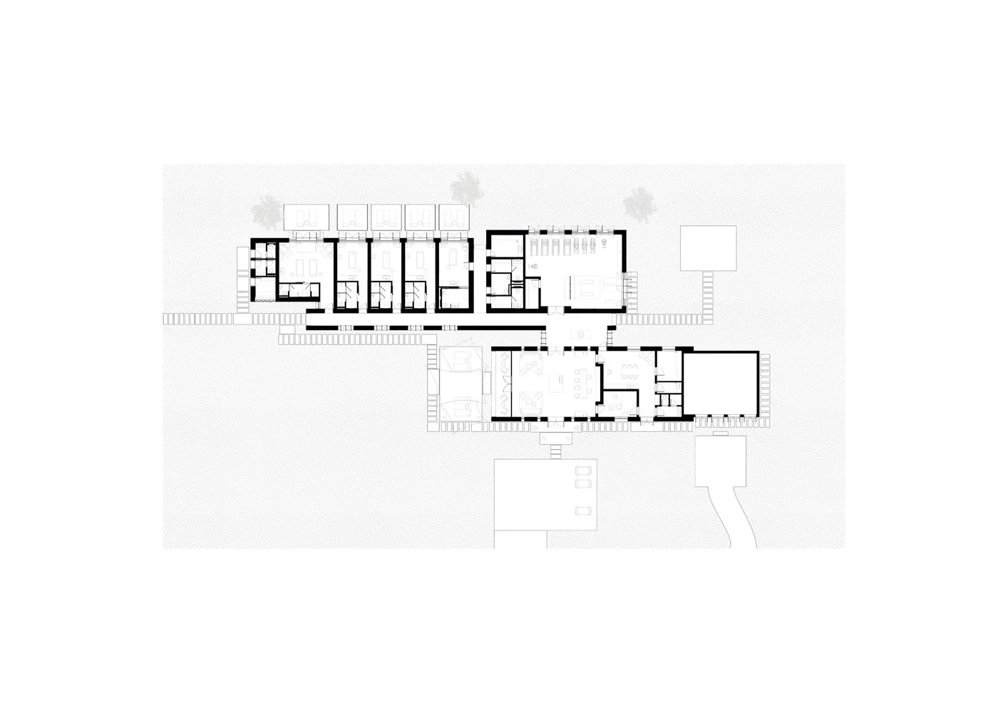 Floor plan diagram of a modern residential building.