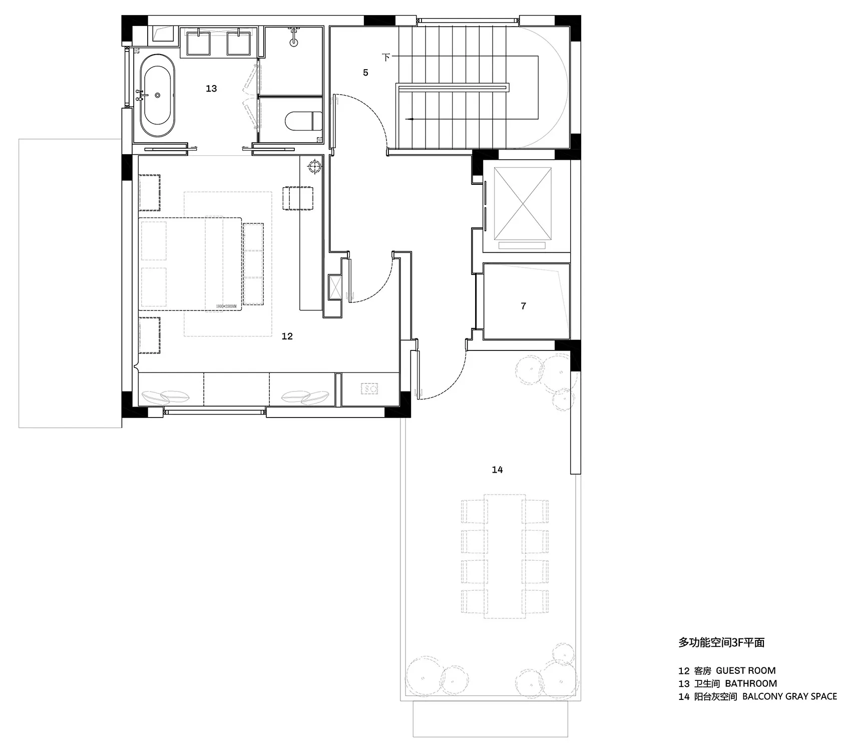 Modern living space with wooden floor plan showing furniture layout and space utilization