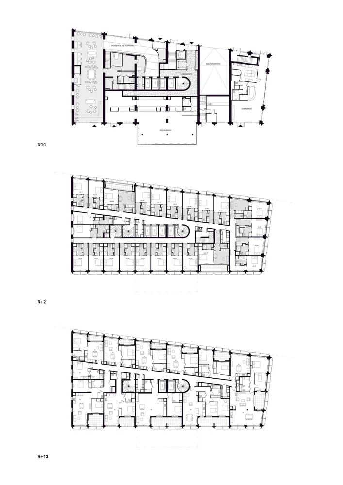 Architectural floor plans of a residential building