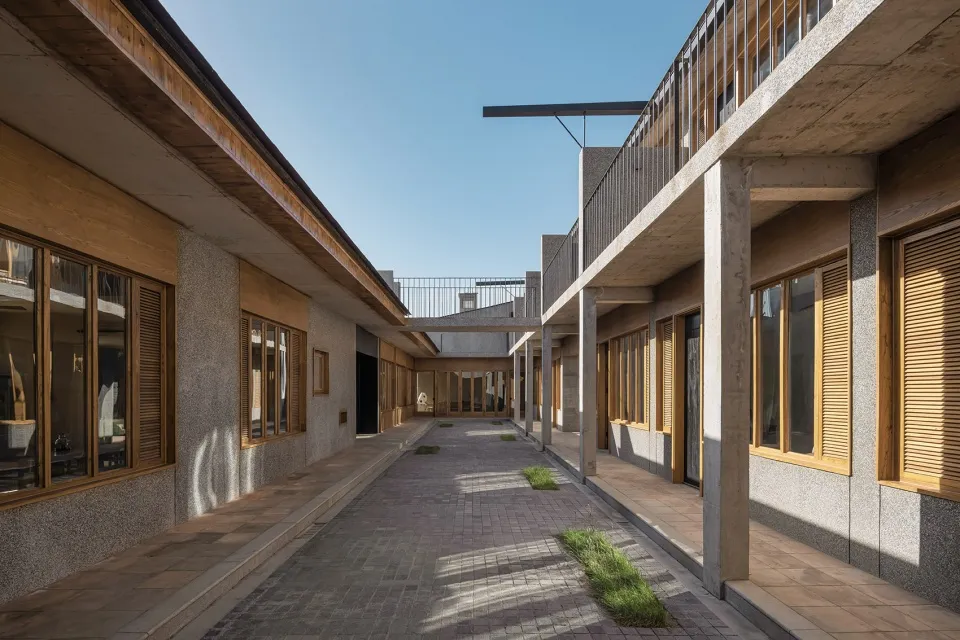 A modern street made of concrete.
