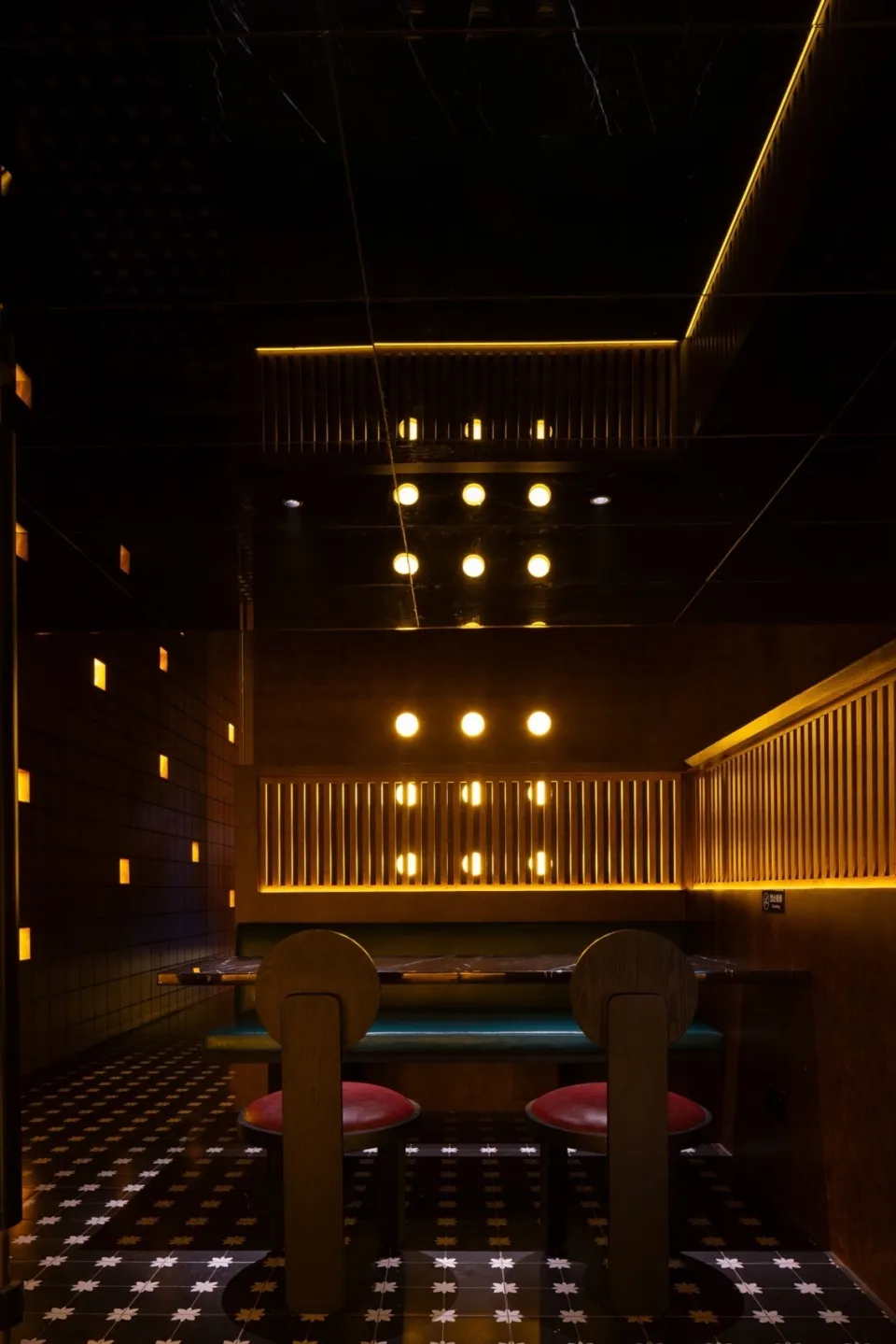 High-quality photograph of a cozy restaurant interior designed to create a warm and inviting atmosphere with soft lighting an