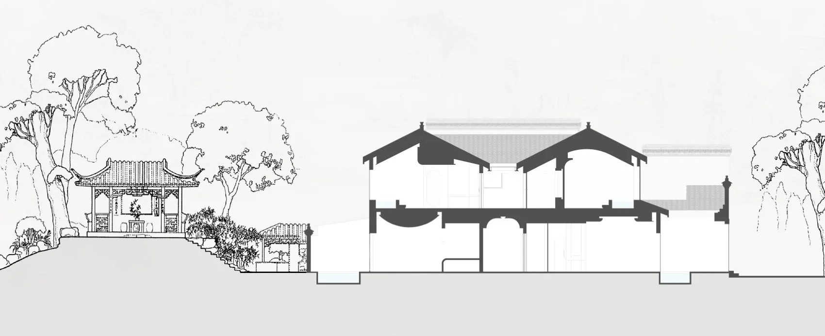 A 3D architectural rendering of a modern brick house with a contemporary design.