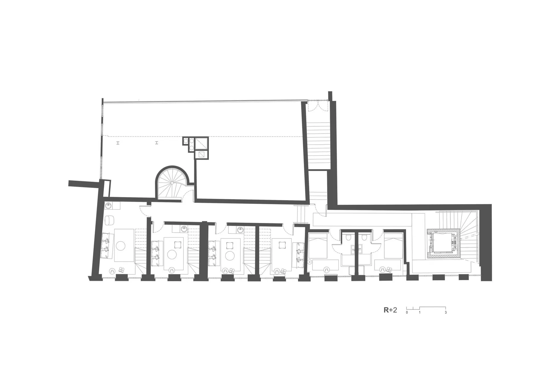 現代住宅的詳細建築平面圖，展示結構與配置的技術基礎。