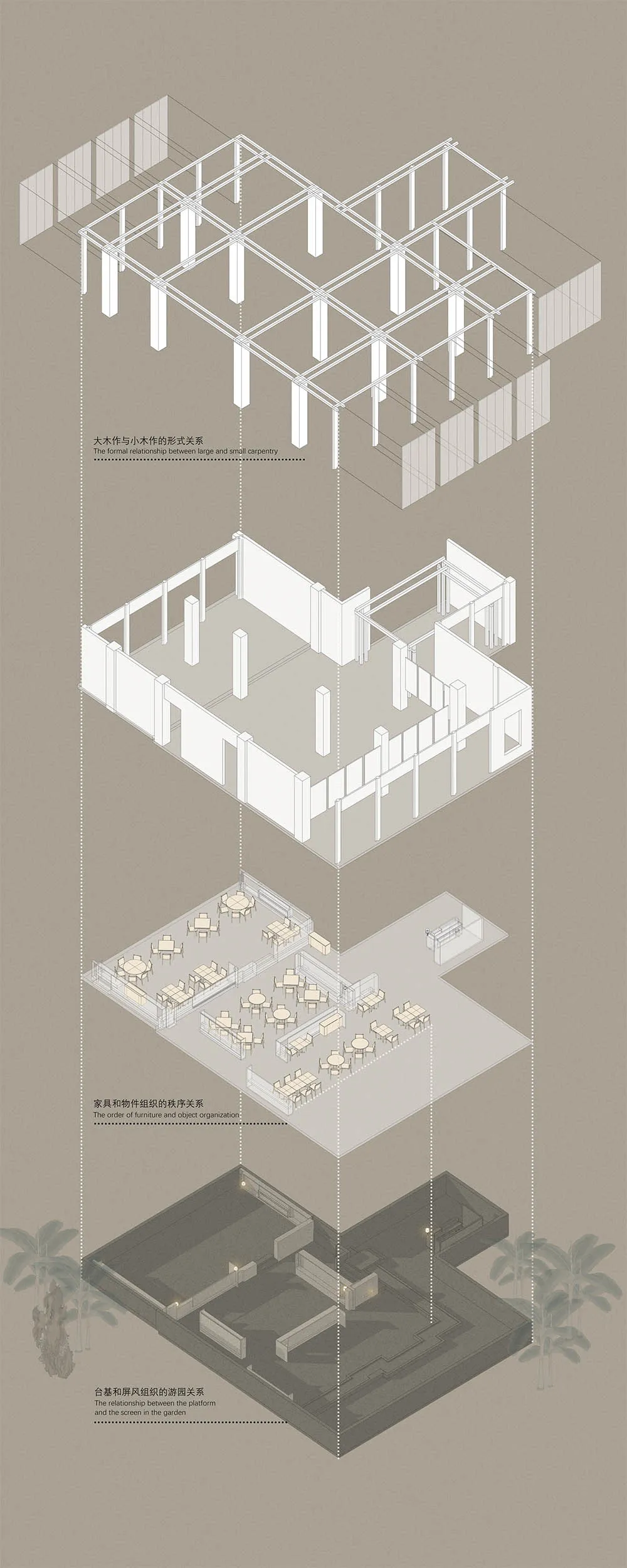 A 2D architectural drawing of an office interior with furniture and structural elements.