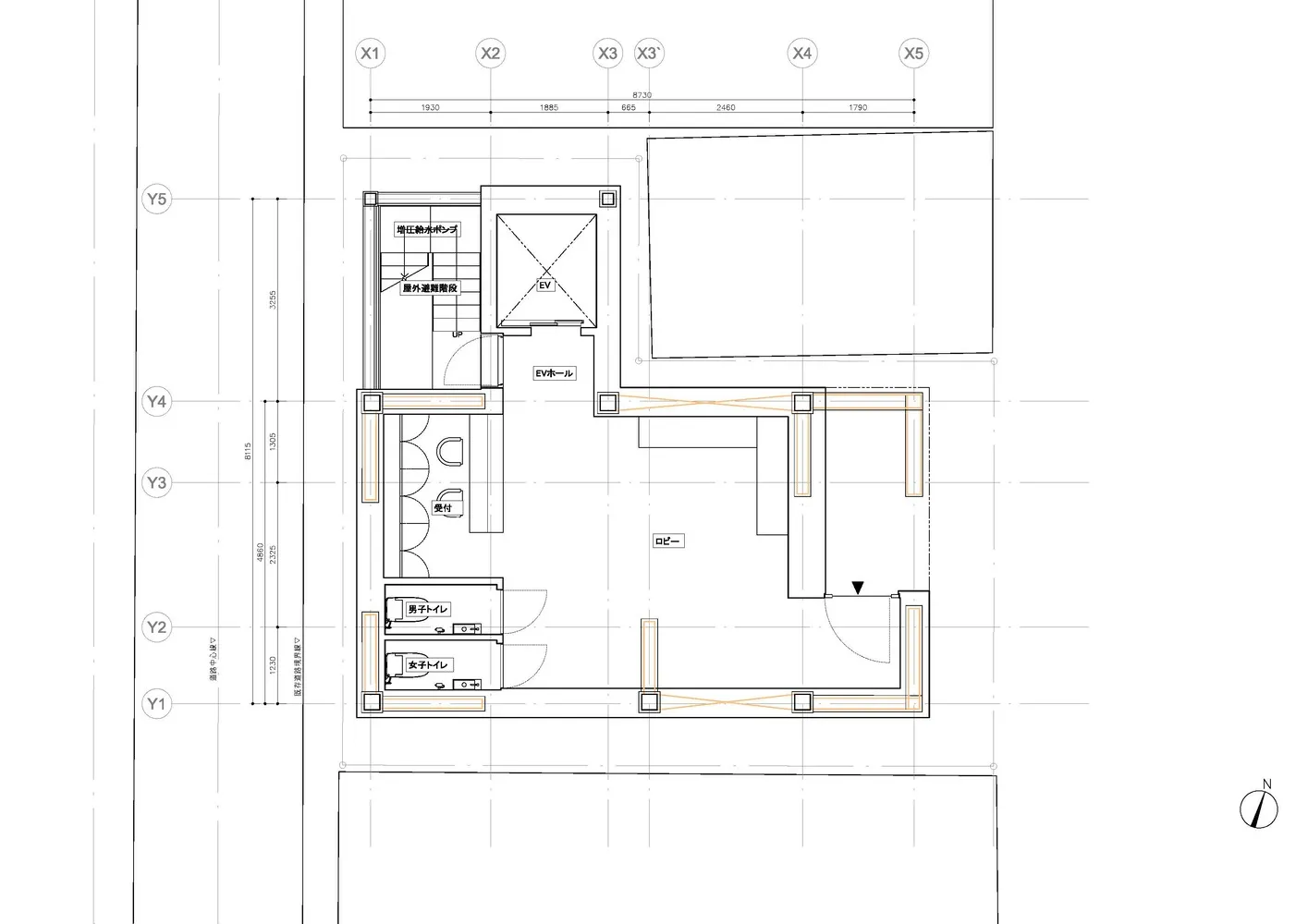 現代、當代建築樓層平面圖，突顯混凝土元素。