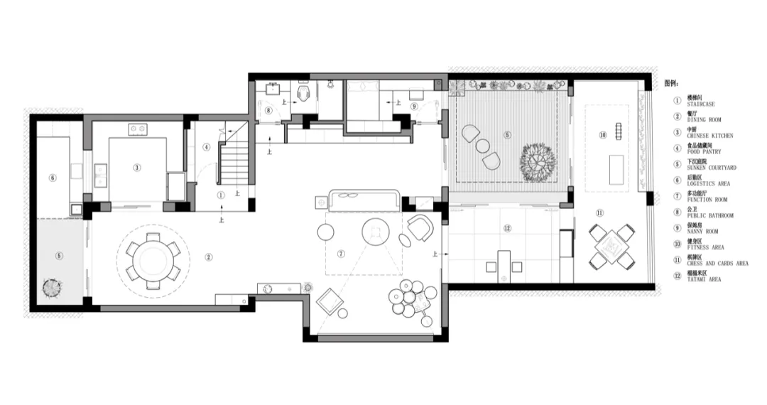Detailed architectural floor plan featuring a residential space with modern design elements and neutral color palette.