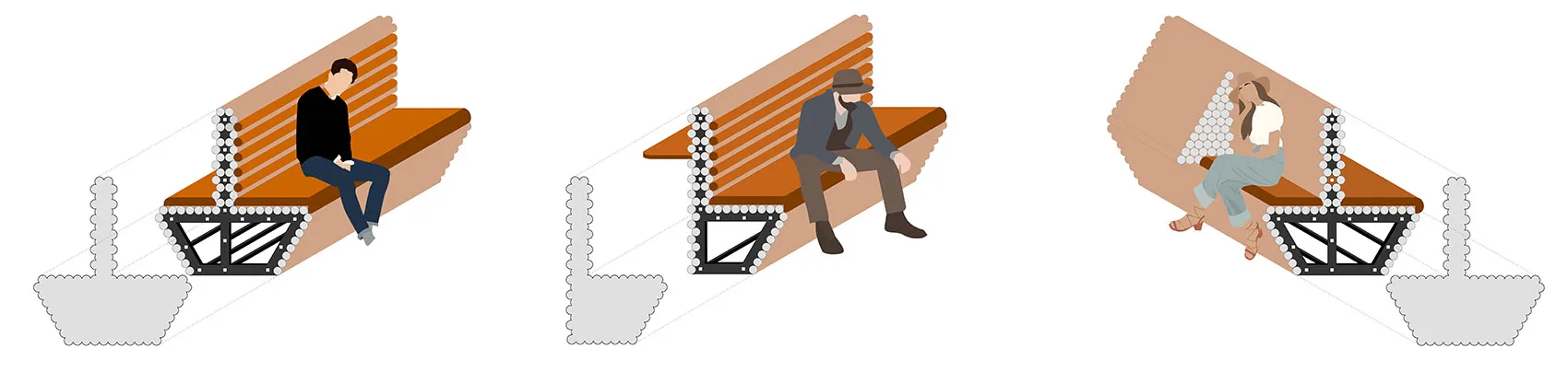 A wooden bench sits in front of a wooden wall in a simple room with no other notable features