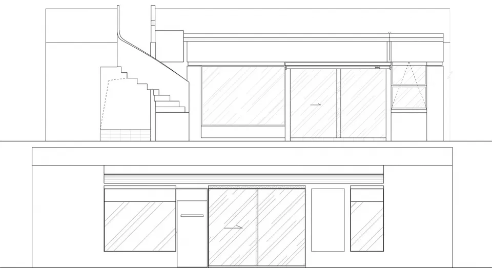 A modern building with large windows, a contemporary urban facade, and a stylish atmosphere