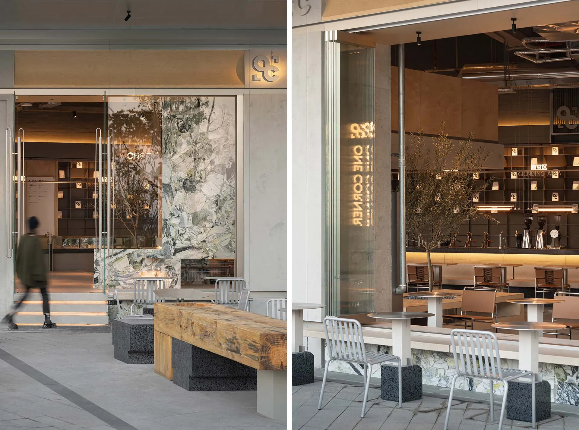 A restaurant interior with multiple seating areas, featuring chairs and dining tables in a cozy and spacious arrangement