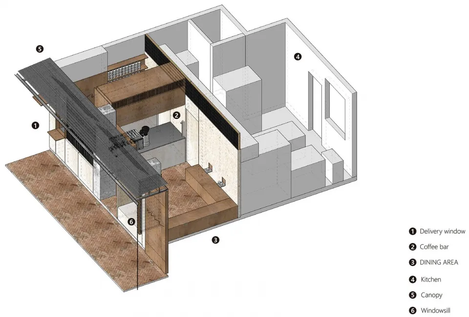 現代住宅的建築渲染圖，具備實用廚房、餐廳區域與多間臥室