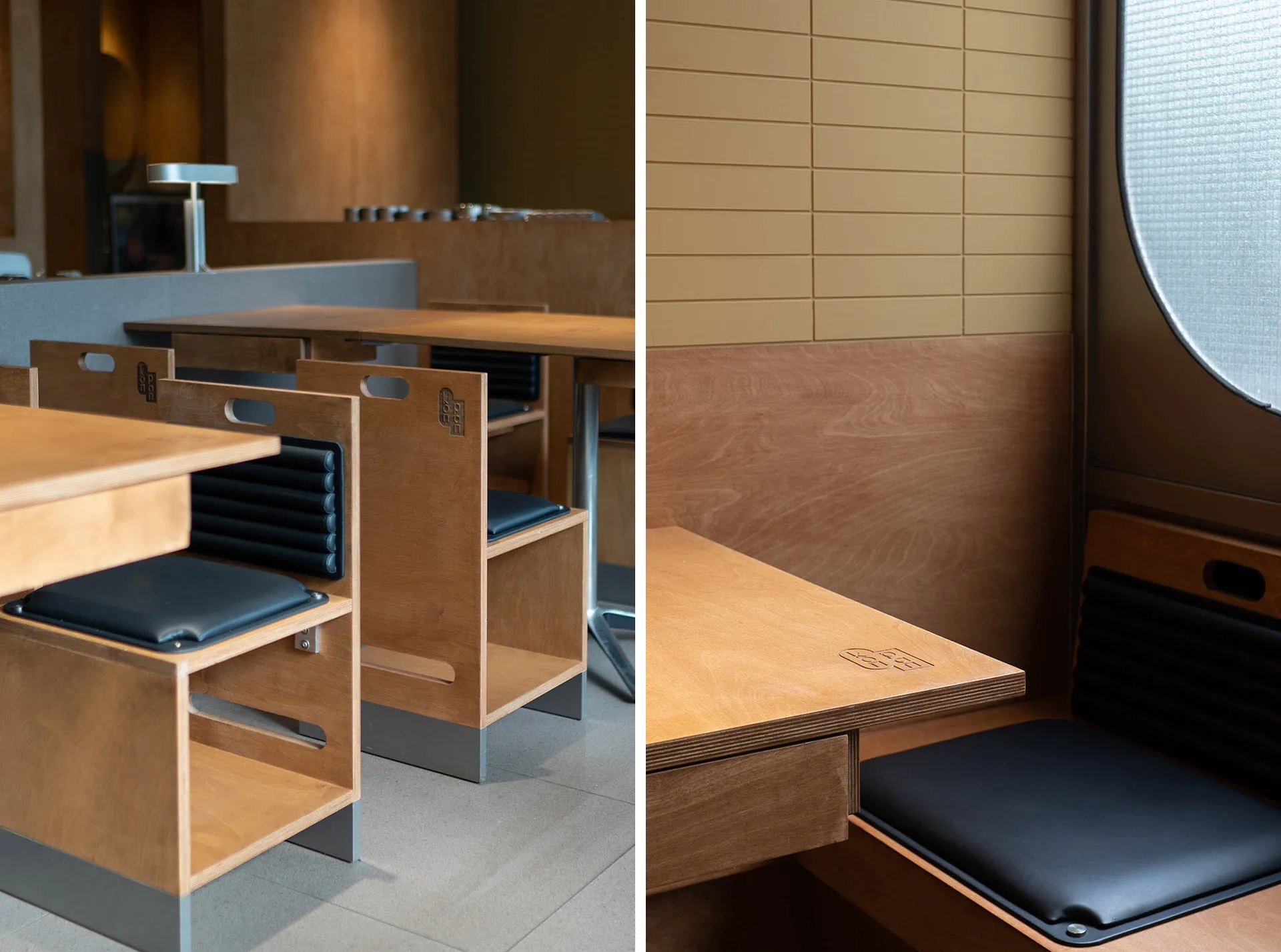 Cozy restaurant interior with multiple dining tables and chairs, creating a warm and inviting atmosphere