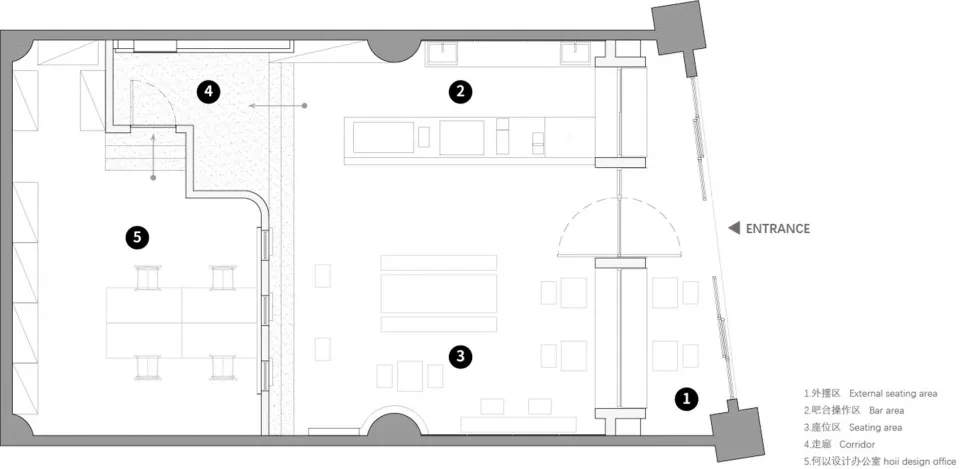 White floor plan of an office space with multiple rooms and hallways, featuring chairs and a focus on functionality and efficiency
