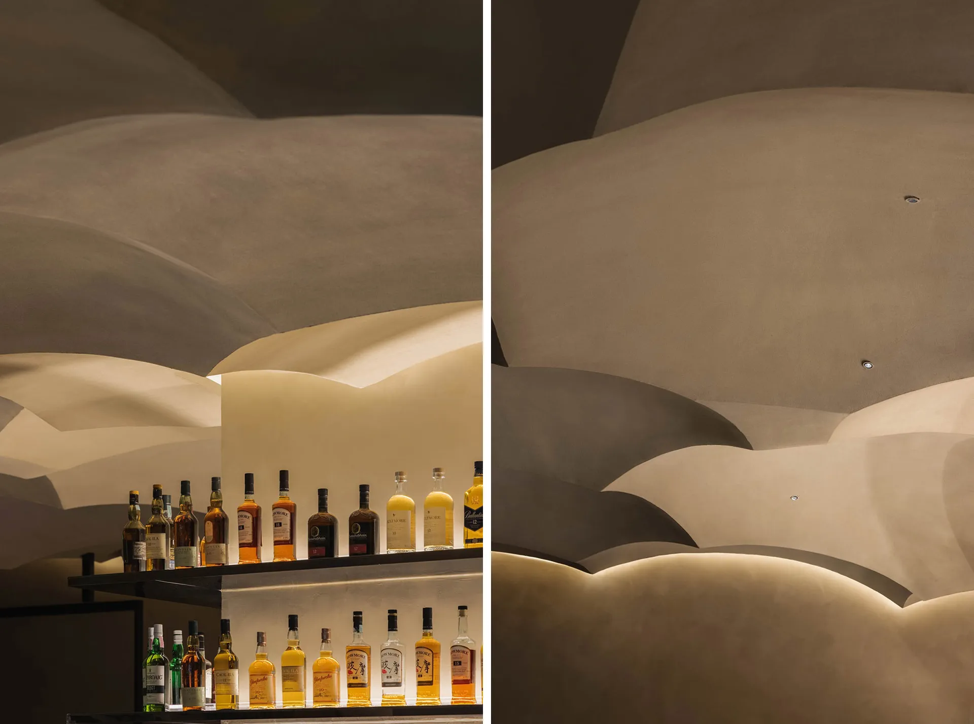 A well-stocked bar with wooden accents, bottles, and a cozy atmosphere, perfect for socializing and enjoying drinks