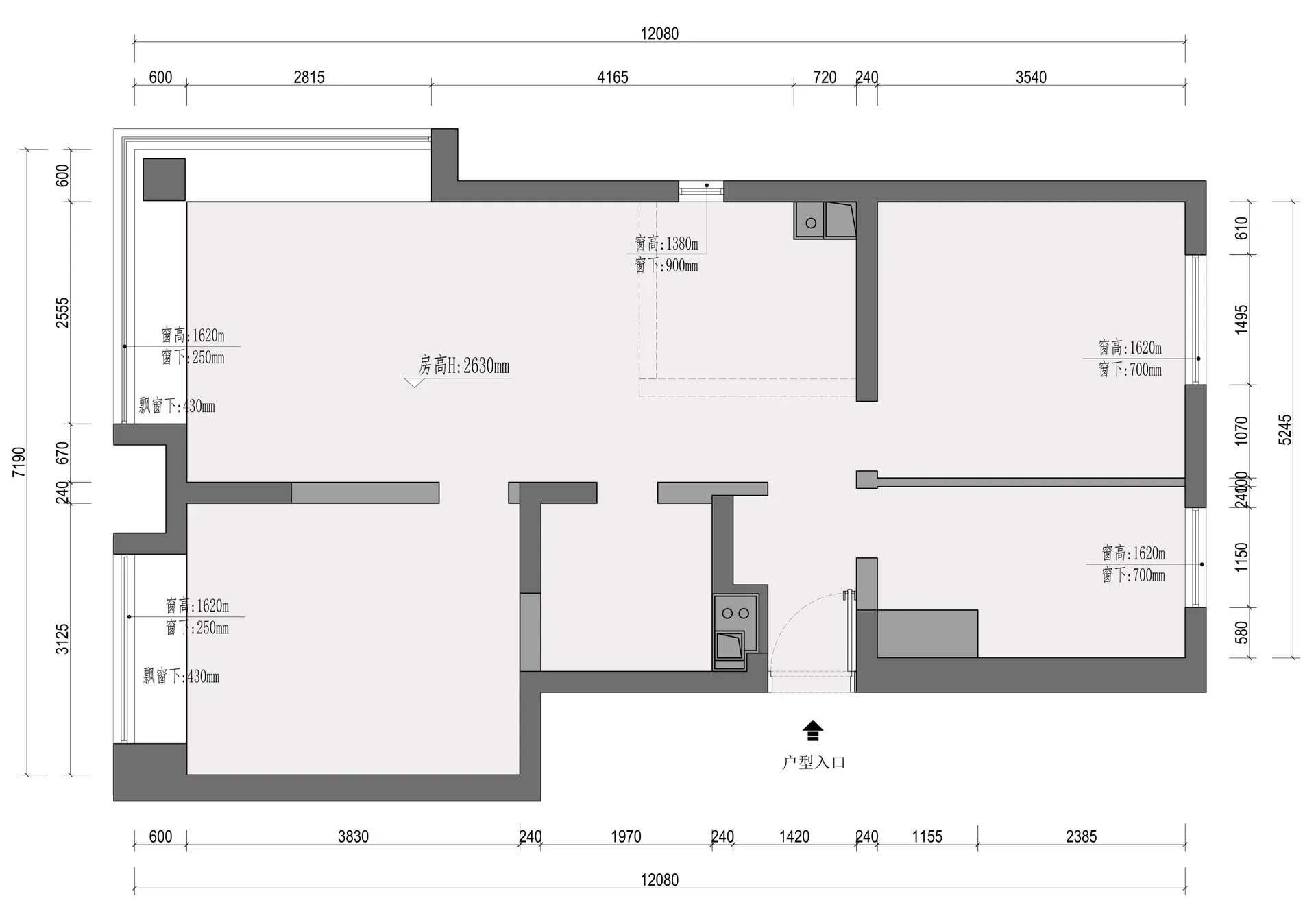 Empty modern room with white walls, drywall, and a clean design