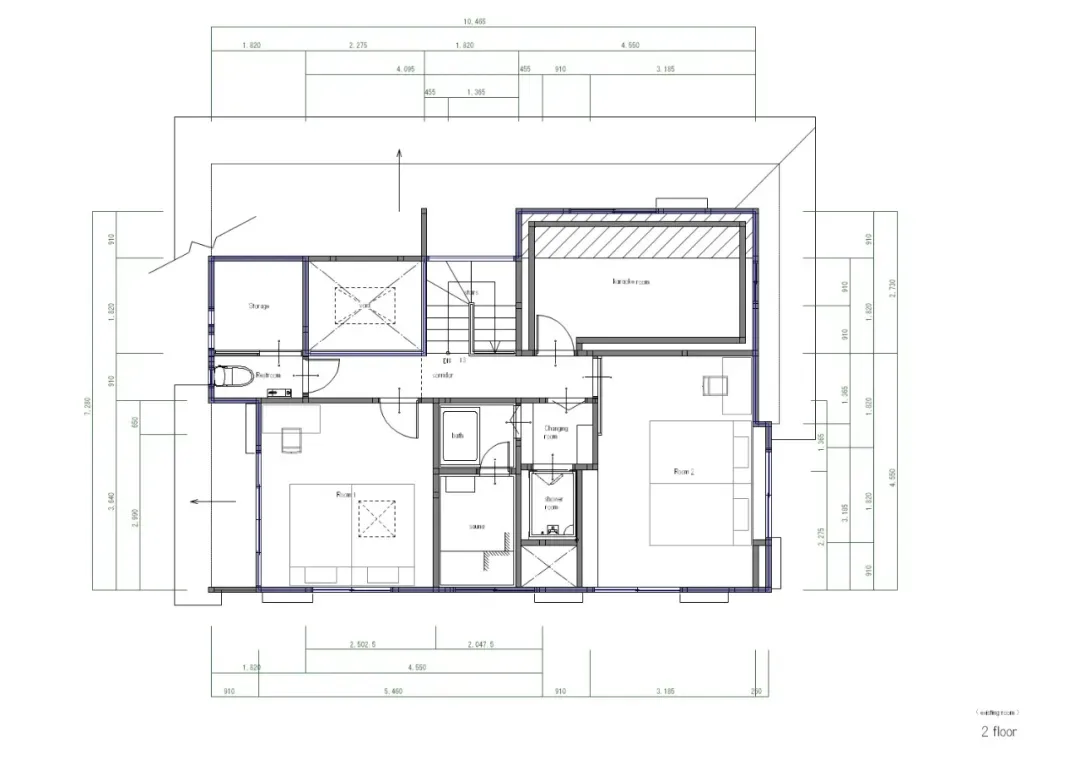 Two-story residential house with a basement, featuring a white exterior, natural lighting, and a well-planned layout