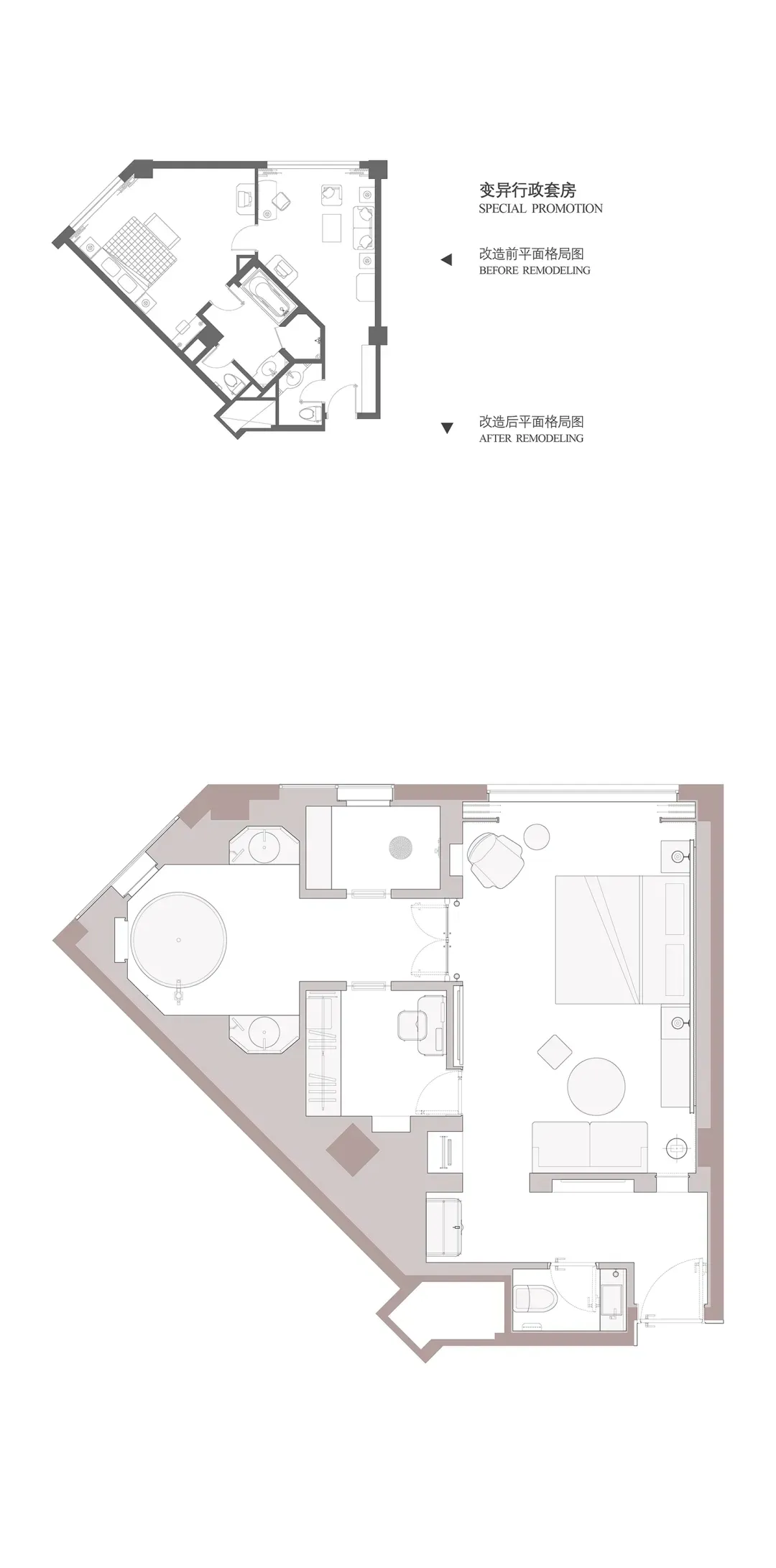 Black and white floor plan of a house with a living room, kitchen, dining room, and bedroom, featuring traditional materials and natural lighting