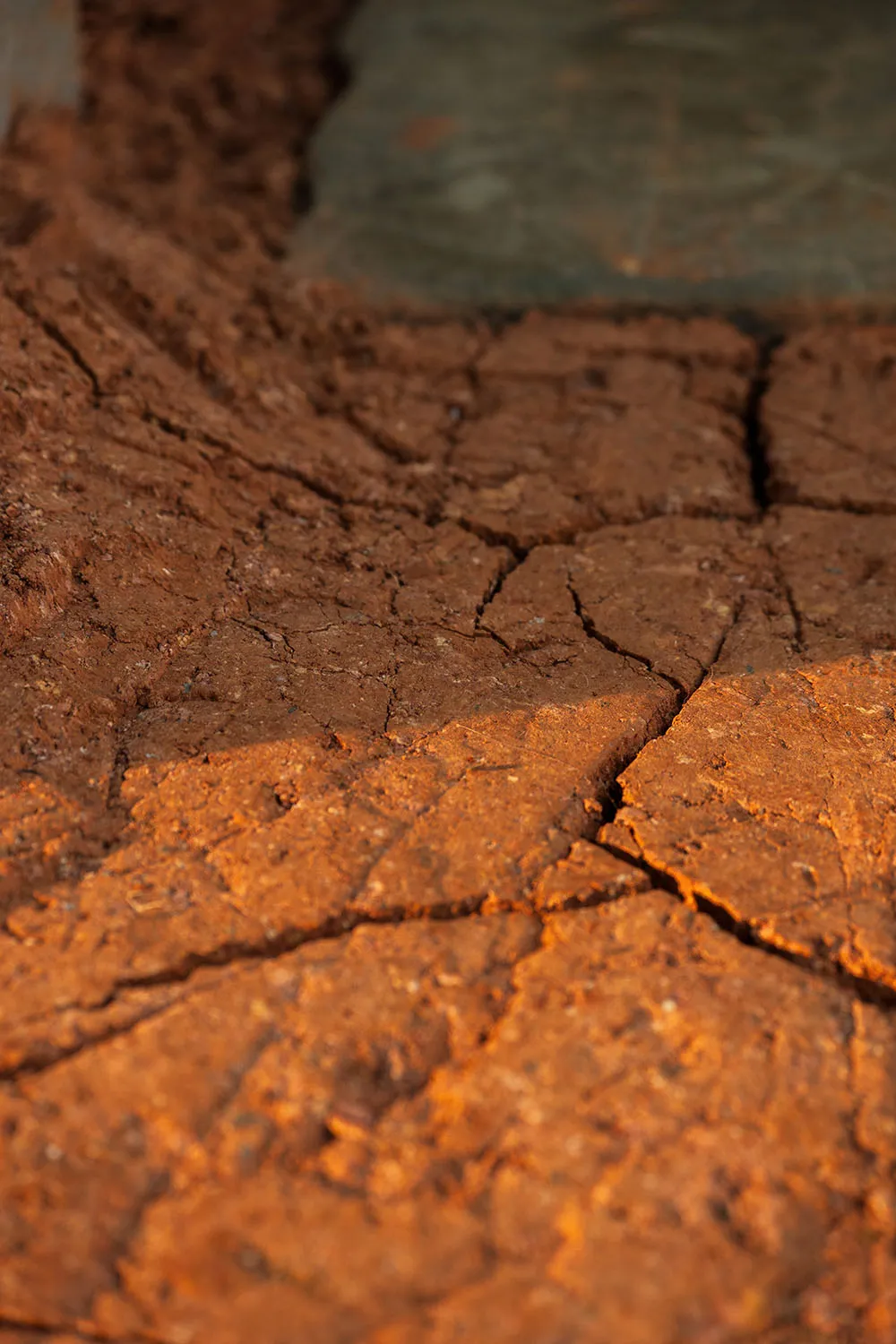 A dimly lit, cracked concrete floor in a basement or similar underground area