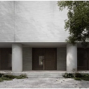 Concrete exterior of a modern building.