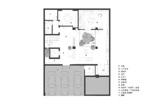 Modern residential interior plan featuring contemporary spaces and functional design