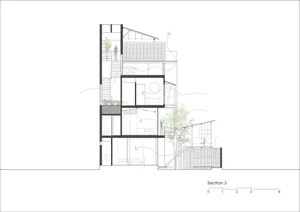 Plan of a residential house showing indoor spaces