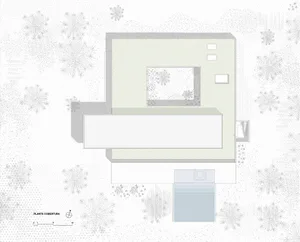 Modern architecture floor plan on white background.