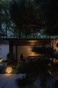 A cozy interior space with wooden elements