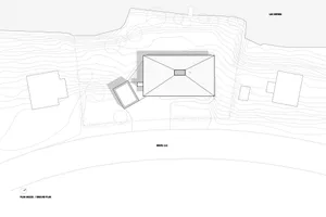 Architectural blueprint of a residential house layout