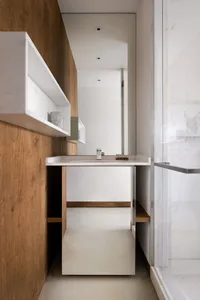 A modern hotel suite featuring granite countertops.