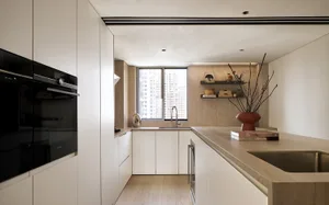 Contemporary residential kitchen design featuring modern materials and sleek, minimalist aesthetics.
