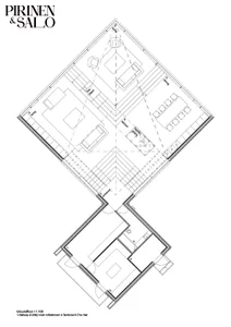 Floor plan of a modern house showing the ground floor layout.