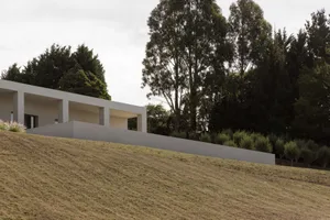 Modern residential building exterior made of concrete