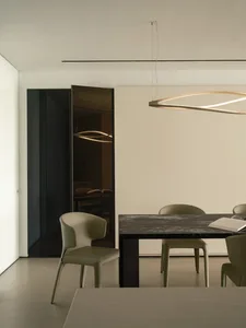 Modern, minimalist interior with concrete materials