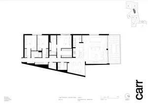 Detailed architectural floor plan of a 3-bedroom, 2.5-bathroom apartment with a carpark.