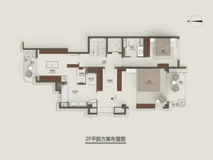 A floor plan illustration of a two-room flat showing a living area, bedroom, bathroom, and kitchen.