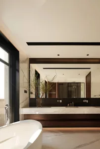 Modern minimalist bathroom featuring minimalist design, minimalist bathroom, minimalist, minimalist bathroom design, minimali