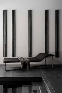 Industrial-style room featuring metal and wood elements.