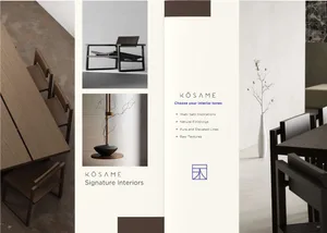 Modern interior design featuring wooden furniture and decor elements.