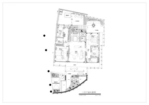 一張現代三層住宅的詳細建築平面圖，展示各個房間與空間配置。