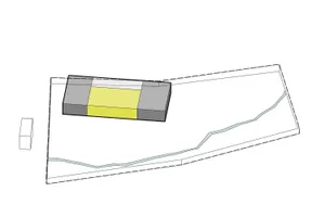 An architectural rendering of a floor plan layout.